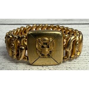 Vintage WW2 Pitman Keeler American Queen Sweetheart Expansion Bracelet US Eagle